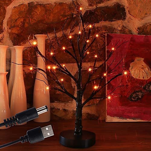 Árbol De Mesa De 18 Pulgadas De Halloween Con Luces 8q86z