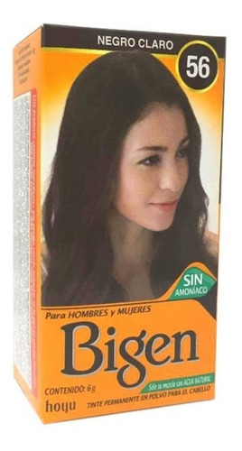 Bigen Tinte Cabello Sin Amoniaco Tono Rich Negro Claro 56 Lm