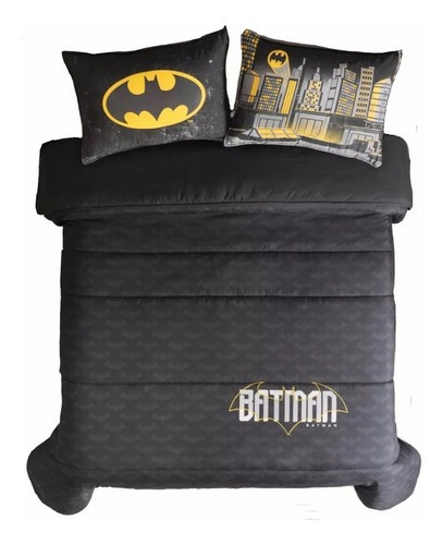 Edredón Batman Individual Negro Con Funda Vianney