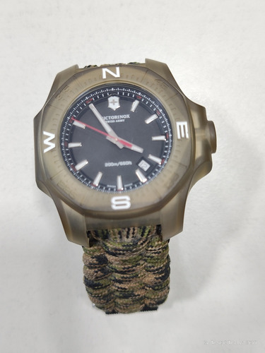 Reloj Victorinox Inox Completo Malla Panacord Bumper Verde Oscuro Plateado Negro (Usado)