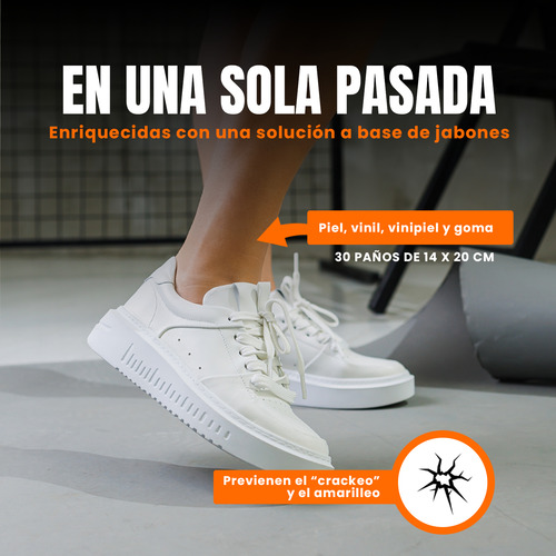 Kit 3 Limpieza Zapato Y Tenis Toallitas Para Calzado Waipy