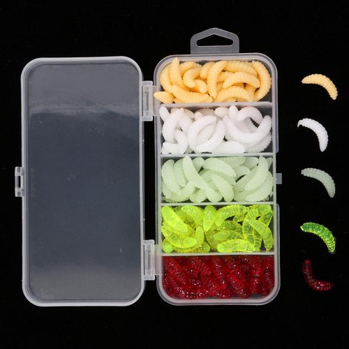 5 X 5x125 Uds Señuelo De Pesca Larva Cebos Suaves 5 Piezas