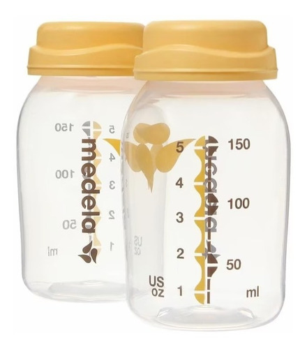 Pack De 2 Botellas 150 Ml Medela Con Tapa Sin Caja.