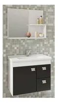 Comprar Mueble para baño MGM Móveis Kit Hortência de 55cm x 46cm x 31.5cm con bacha color blanco y mueble blanco\u002Fnegro
