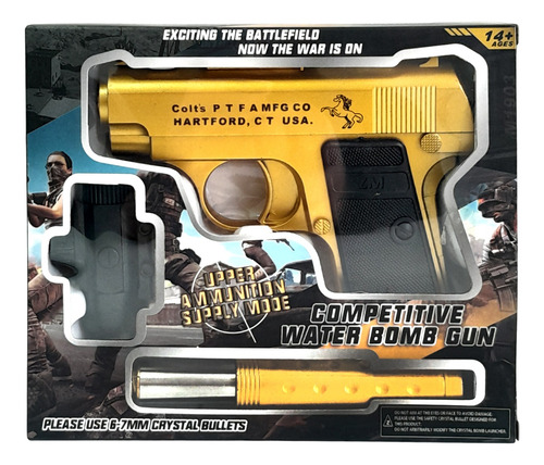 Combo Pistola Lanza Hidrogel Tiro Blanco Electrónico - 90017 Dorado