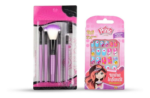 Imagem 5 de 7 de Kit Infantil Criança Maquiagem Maletinha Make Linda Bz124-1