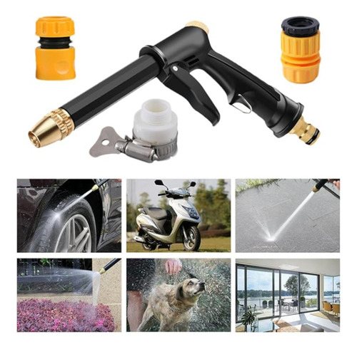 Kit Acople Pistola Pico Lanza Presión 1/2' Auto Jardín Hogar
