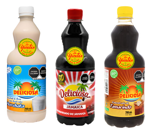 1 Concentrado De Horchata, Tamarindo Y Jamaica De 700ml C/u