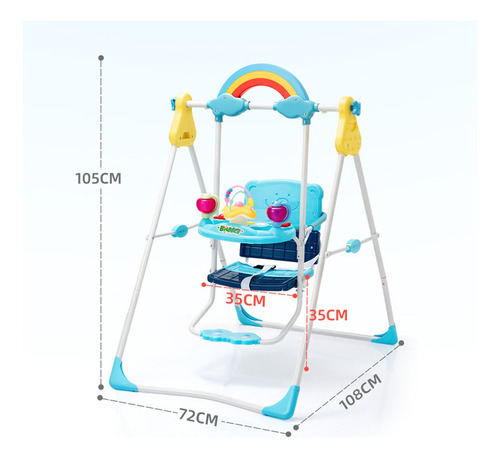 Mecedoras Y Columpios Bebés Músicajuguetes Plegable Silla Azul Otro