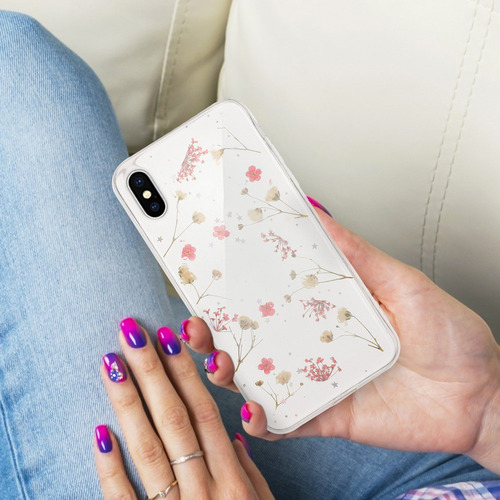 Elegante Funda Con Diseño De Flores Preservadas Para iPhone