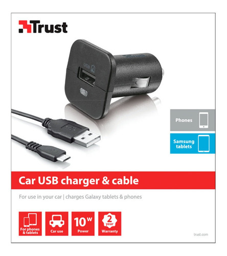 Imagem 5 de 5 de Carregador Veicular Usb Trust P/ Samsung Galaxy 10w/2.1a 194