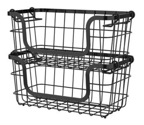 Imagen 2 de 4 de Canasto Metal Apilable Verdulero Multifuncional