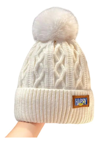 Gorro Para Invierno Otoño Pompón Standar Happy De Mujer/niña