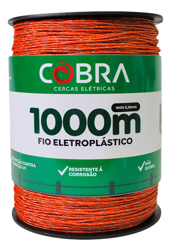 Fio Eletroplástico Cobra Super Resistente 1000m Anti Uv Inox