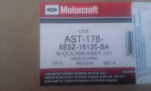 Amortiguador Trasero Fusion Mazda 6 6e5z-18125-ba Mx