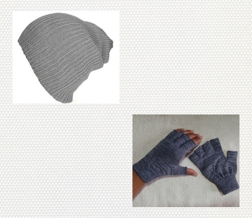 Gorro Tuka Gomelo En Lana Unisex + Guantes Dedos Libres