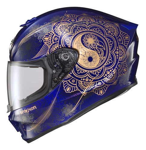 Casco Para Moto Scorpionexo R420 Full F Color Azul Talla  L