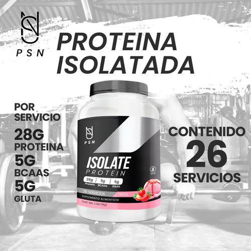 Suplemento En Polvo Psn Whey Protein Mass Gainer 1 Kg Fresa