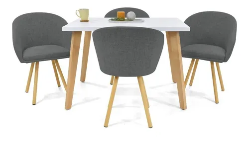 Set De Comedor Lugo Matiz 4 Puestos Y Sofá Montecarlo