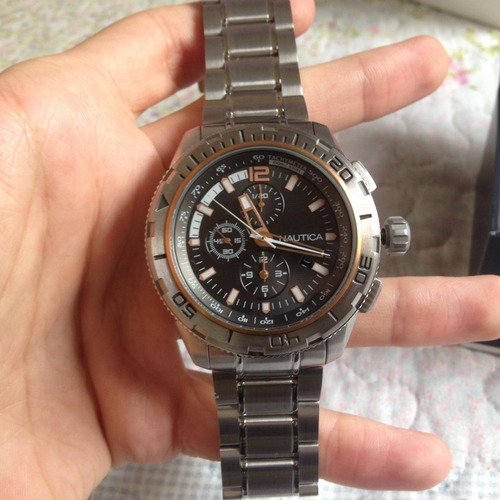 Nautica Nst 101 Chrono Stainless Steel Bracelet A24550g