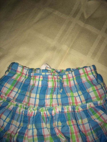 Imagen 3 de 4 de Falda Short Cuadritos 6 A 9 Meses Baby Okie Dokie
