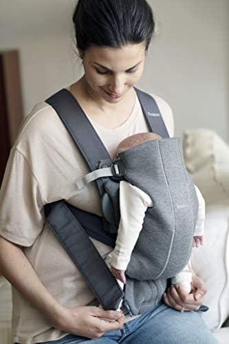 Babybjörn Mochila Porta Bebé Mini, Jersey 3d, Gris Oscuro