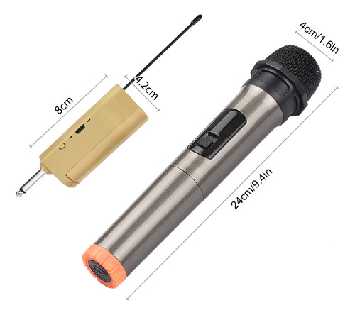 Micrófono De Karaoke, Micrófono Dinámico Vhf Inalámbrico Por