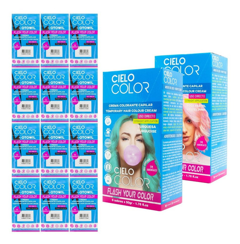 Otowil Cielo Color Kit X12 Tintura Crema Fantasía Vegana 50g