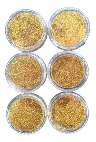Polvo Para Efecto Escarcha Tornasol Dorado X1 Cajita