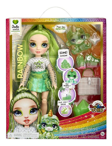 Kit Rainbow High Jade Hunter Com Animal De Estimação E Lodo