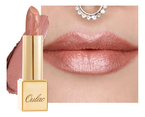 Oulac Metallic Shine - Lpiz Labial Nude Para Mujer, Color De