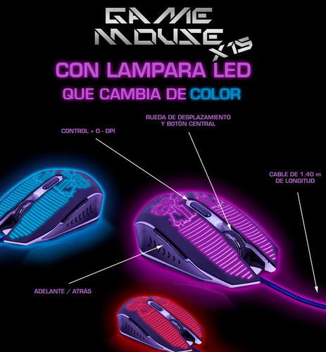 Pack 2 Mouse Gamer X15 Usb 3.0 Dpi 3600 Pc Professional
