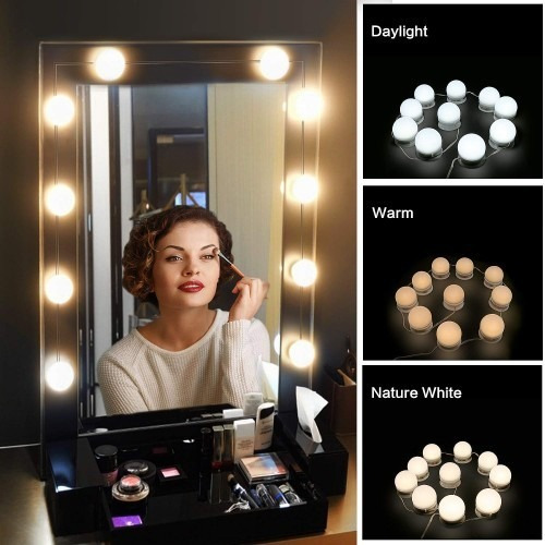 Luces Para Espejo De Maquillaje De 10 Led Usb 3 Modos