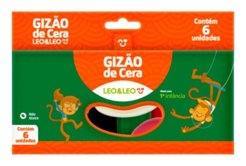 Gizão De Cera Meu Primeiro Giz Com 6 Cores Leoleo