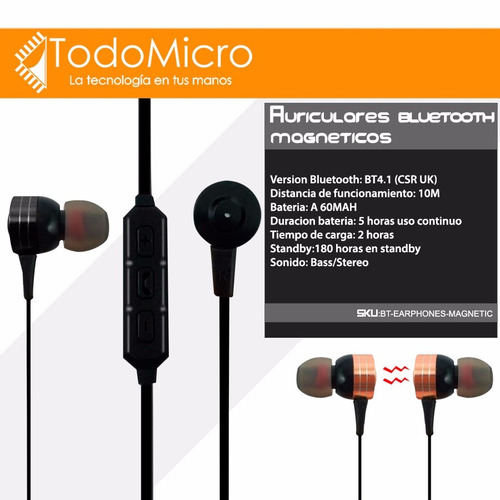 Auriculares Bluetooth Magneticos Celular Villa Urquiza Gtia
