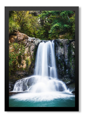 Quadro Decorativo Moldura Vidro Cascata Paisagem Natureza