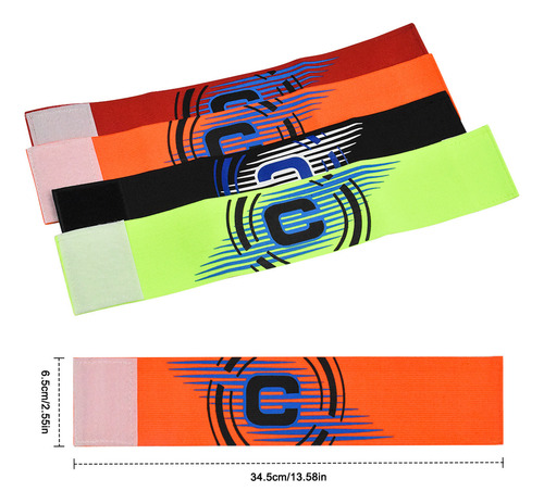 Bandas De Capitán Elásticas Para Fútbol, Rugby, 5 Uds