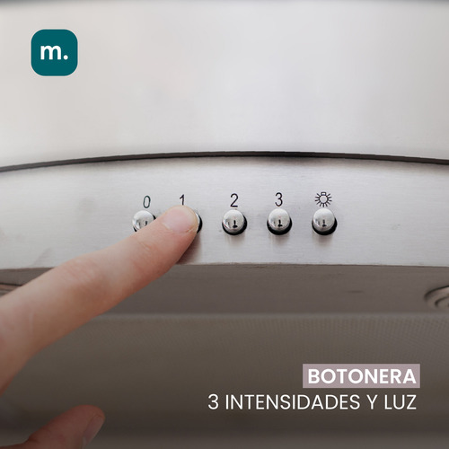 Campana Extractor Purificador de Cocina Premium Vidrio y Acero Inoxidable 60cm Maverick