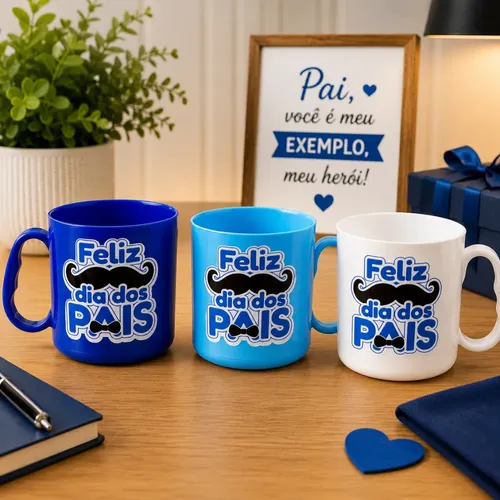 Kit 30 Canecas Dia Dos Pais De Plástico Lembrancinha Sortido Pais