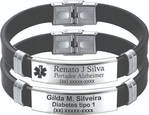 Pulseira Personalizada Identificação Diabetes Idosos