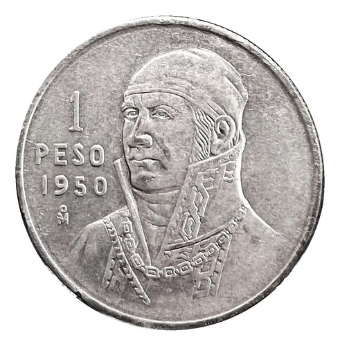 Moneda Peso Morelos Plata 1950 Ley 0.300