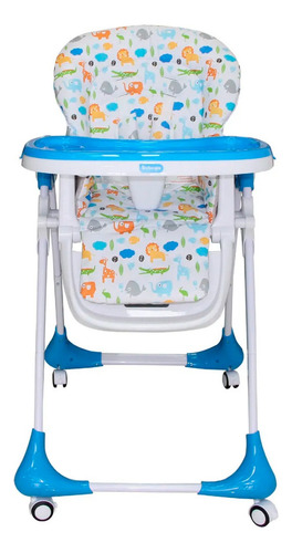 Bebeglo Silla De Comer Bebé Con 7 Alturas Reclinable Azul