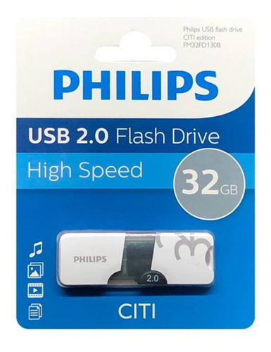 Pendrive Philips 32 Gb Usb 2.0 Citi Blanco