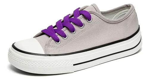 Zapatillas Casuales Transpirables De Lona Para Mujer Con Par