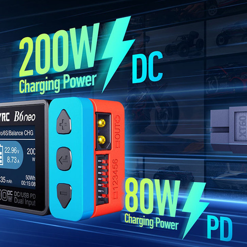 Cargador Inteligente Skyrc B6 Neo, 200 W, Pd, 80 W, Batería