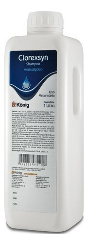 Clorexsyn Konig 1 Lt - Shampoo Antisséptico E Desinfetante Fragrância CLOREXIDINA