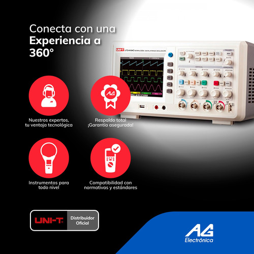 Osciloscopio 100mhz 4 Canales 2gs/s Display 5.7 Utd4104c