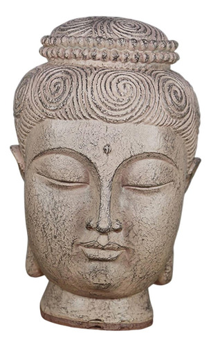 Estatua De Cabeza De Buda Figuritas De Meditación De Blanco