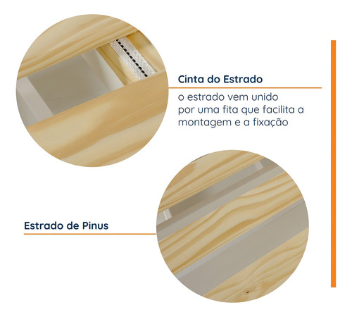 Cama Solteiro Multifuncional Madeira Maciça Irara Wt