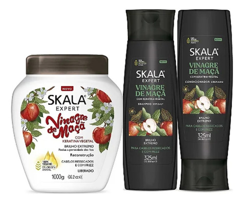 Shampoo + Acond + Mascarilla Skala Vinagre De Manzana